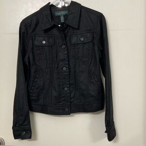 Ralph Lauren Jean company, black denim jacket, never worn size medium